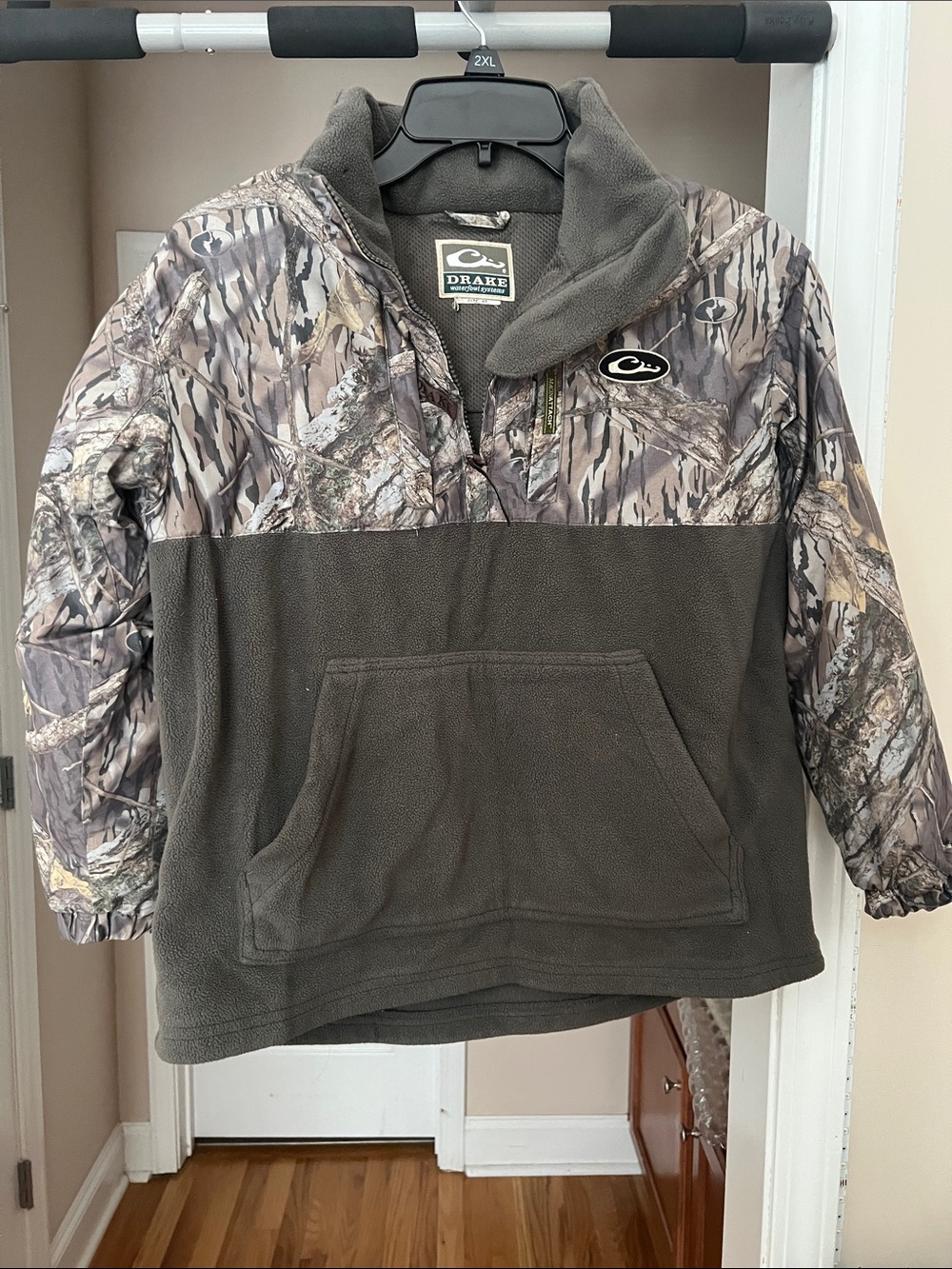 Drake Olive Green & Camo Kids Pullover Fleece Hoodie